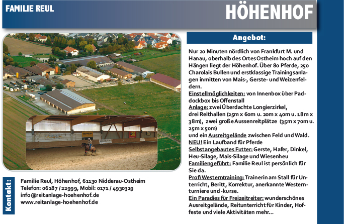 Reitanlage Höhenhof – PLZ 61130
