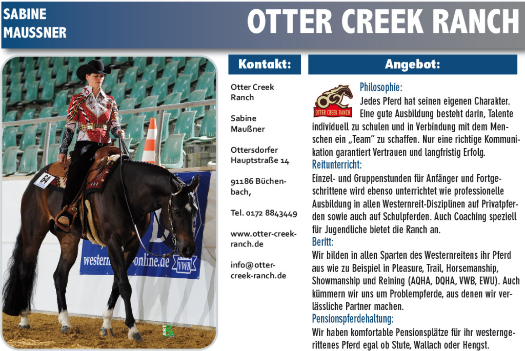 Sabine Maussner – Otter Creek Ranch – PLZ 91186