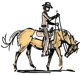 Wohin wollen Westernreiter_Skizze